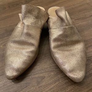 Gold Free People Mule Slides